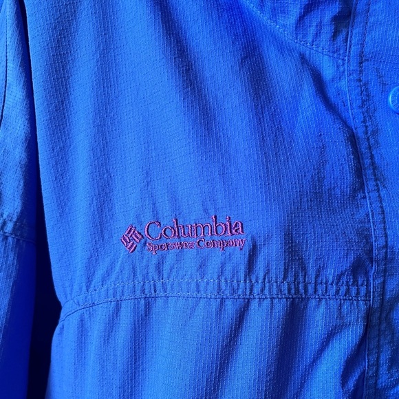 Vintage 90s Columbia Women’s Pullover Windbreaker Blue Athletic Jacket Size L - Picture 10 of 14